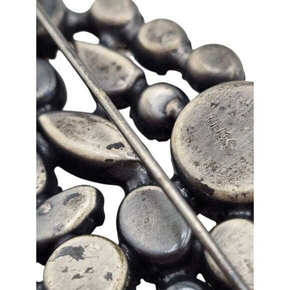 Super Sparkly Vintage Signed Weiss Huge Brooch (A8985) - Picture 6 of 8